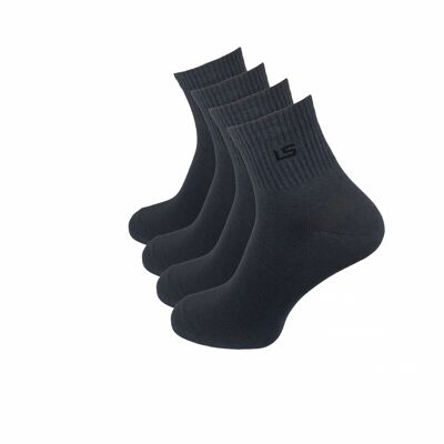 Quarter Socken mit breitem Bund, 4er Pack, grau