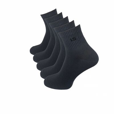 Calcetines cortos con cinturilla ancha, pack de 5, gris