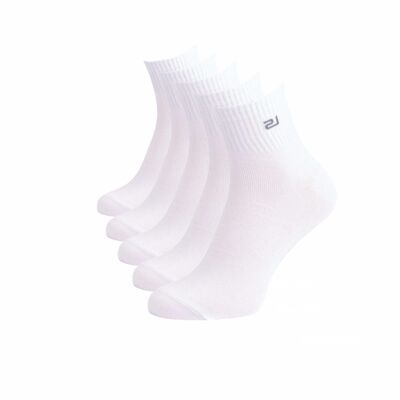 Socquettes à large ceinture, lot de 5, blanc