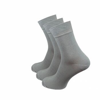 Chaussettes classiques, lot de 3, gris clair