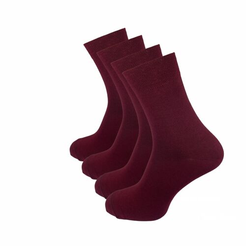 Klassische Socken, 4er Pack, weinrot