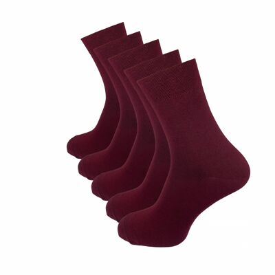 Chaussettes classiques, lot de 5, bordeaux