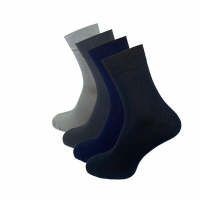 Calzini classici, pacco da 4, nero/grigio/blu/grigio chiaro