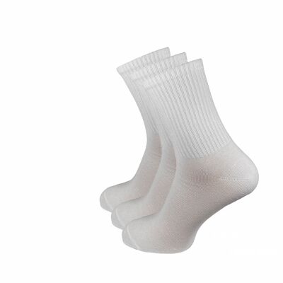 Chaussettes de tennis, lot de 3, blanches