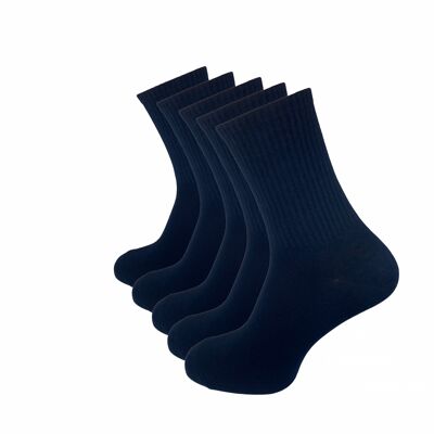 Chaussettes de tennis, lot de 5, bleu