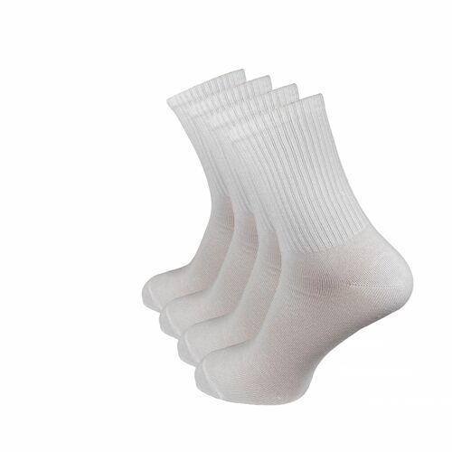 Tennissocken, 4er Pack, weiss