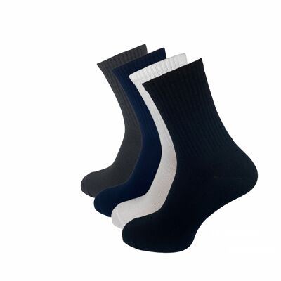 Calcetines de tenis, pack de 4, negro/azul/gris/blanco