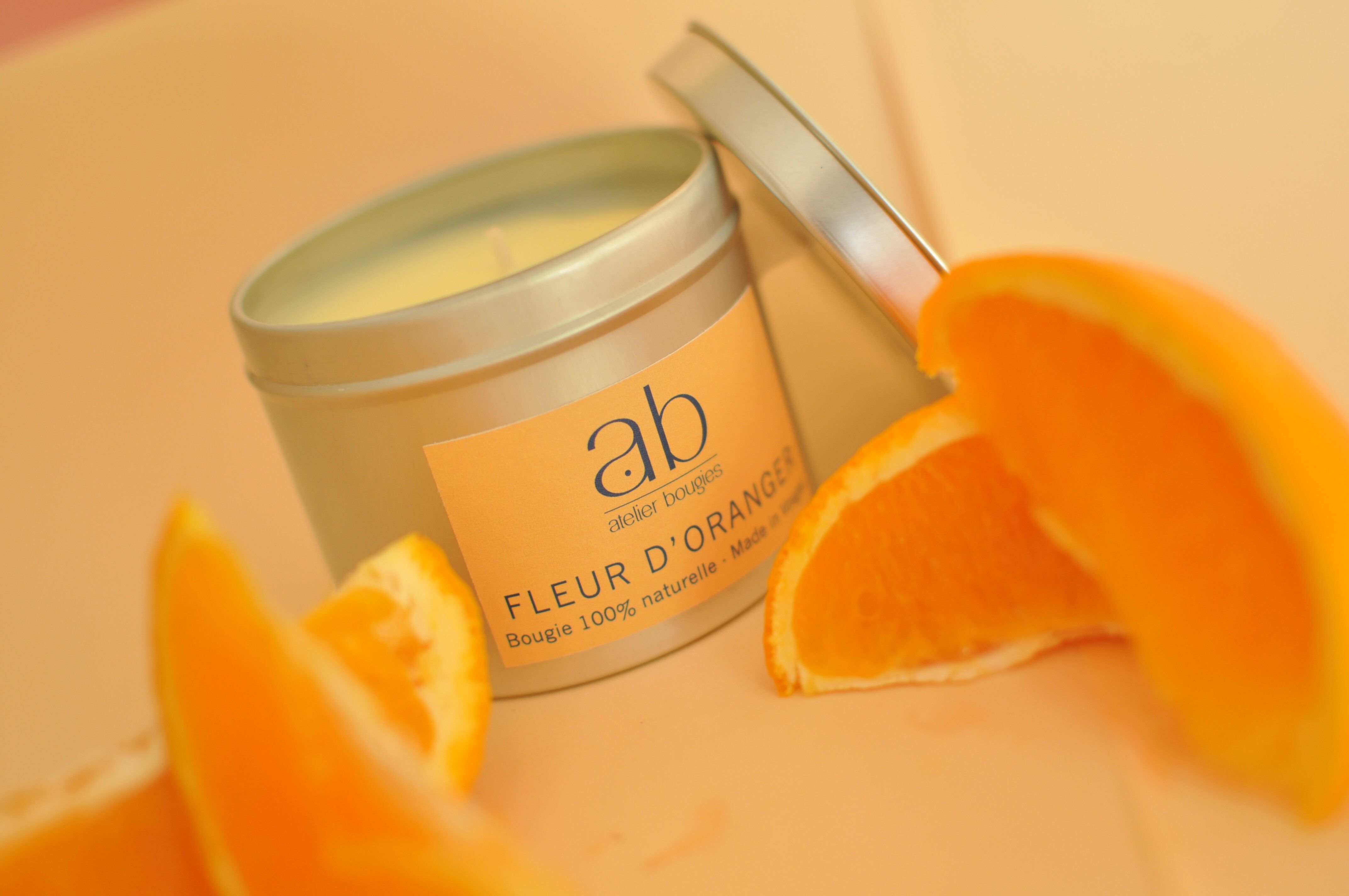 Bougie artisanale parfumée Fleur d’Oranger 180 gr