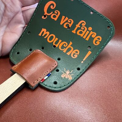 VSIt’s going to hit the mark! - fly swatter - leather - wood - Quality - Craftsmanship - humorous - durable - ecological - Elegant - Practical - Garden - Insects - Decoration