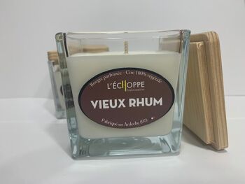 BOUGIE PARFUMEE CIRE  100 % VEGETALE SOJA - 8X8 190 G VIEUX RHUM