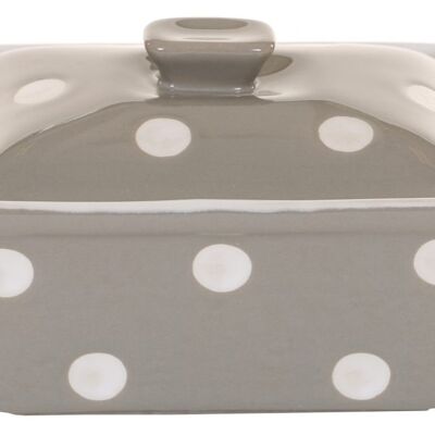 Beige butter dish with dots Isabelle Rose