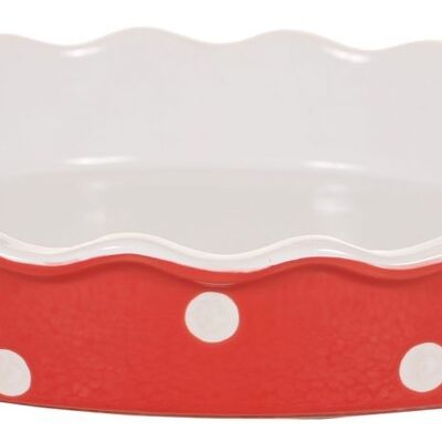Red pie dish with dots Isabelle Rose
