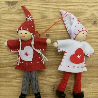 Girl & boy set of 2 - 17 cm