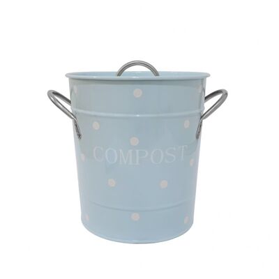 Blue compost bin with white dots 21×19 cm