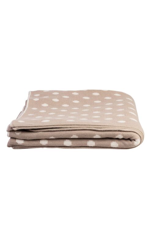 Knitted throw beige dots 125x150 cm