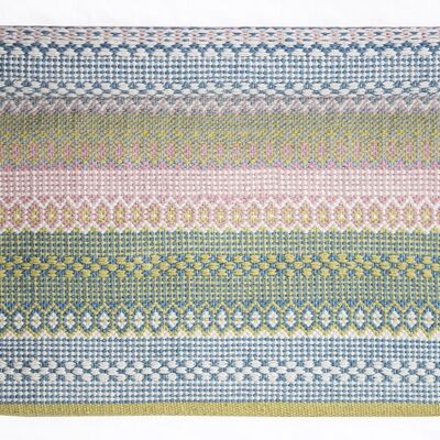 Hellblau, Pink &amp; Grüner Teppich 100% Baumwolle 60x90 cm