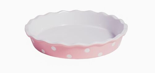 Pink pie dish with dots Isabelle Rose