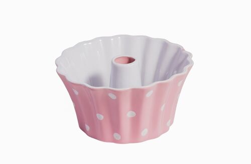 Pastel pink small round dish with dots Isabelle Rose