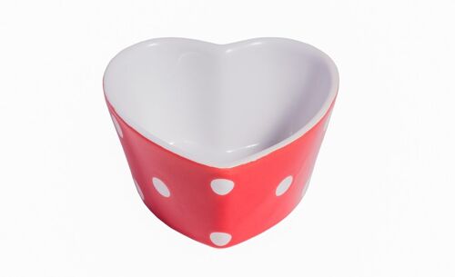 Red heart ramekin with dots Isabelle Rose