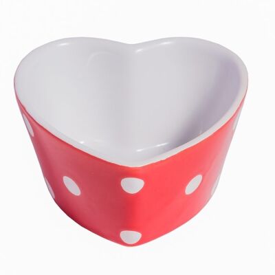 Red heart ramekin with dots Isabelle Rose