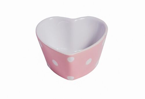 Pink heart ramekin with dots Isabelle Rose