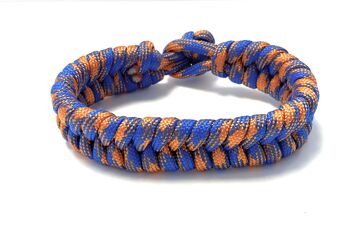 Bracelet homme paracorde tressé bleu/oranfe 2