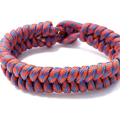 Pulsera de hombre trenzada paracord azul / rojo