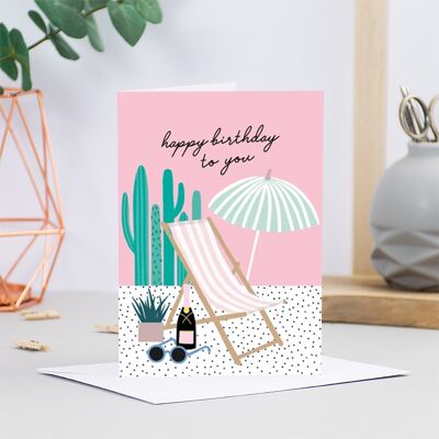 Chair & Umbrella Greetings Card