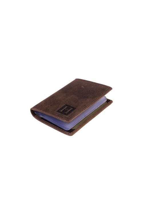 Leather brown card case