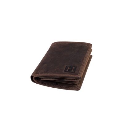 Leather brown man wallet large