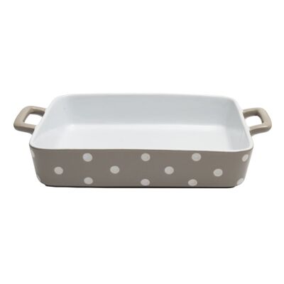 Piatto famiglia beige grande con pois Isabelle Rose