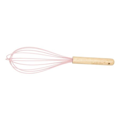 Pastel pink silicone wooden egg beater Isabelle Rose