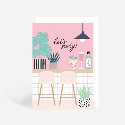 Let's Party Bar Greetings Card