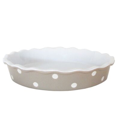 Beige pie dish with dots Isabelle Rose