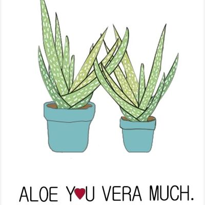 Aimant en métal Aloe you vera beaucoup 10x5 cm