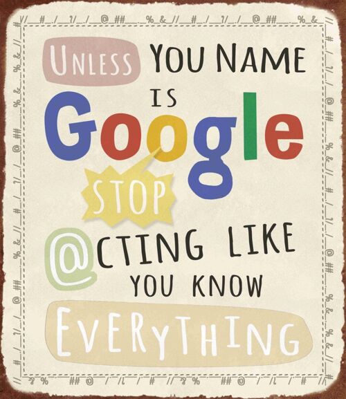 Metal sign Google name 30x26 cm