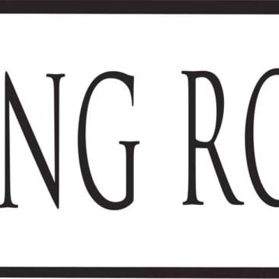 Metal sign LIVING ROOM 26x8 cm