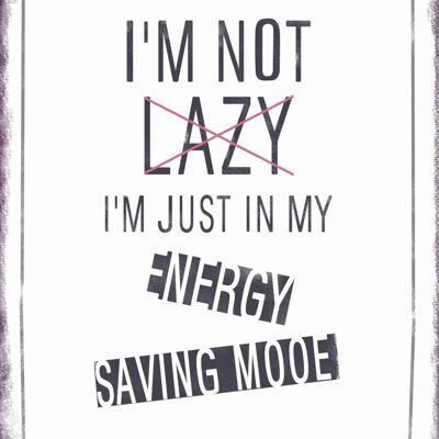 Metal sign Lazy 30x26 cm