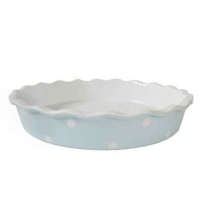 Pastel blue pie dish with dots Isabelle Rose