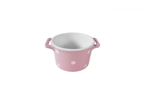 Pink cereal bowl with handles & dots Isabelle Rose