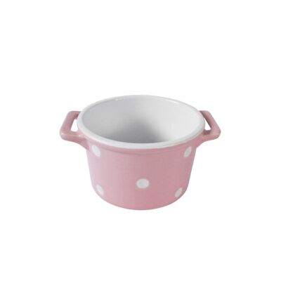 Pink cereal bowl with handles & dots Isabelle Rose