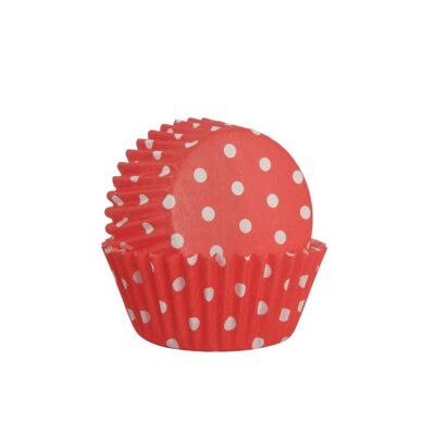 Cartine per cupcake rosse a pois 60 pz Isabelle Rose