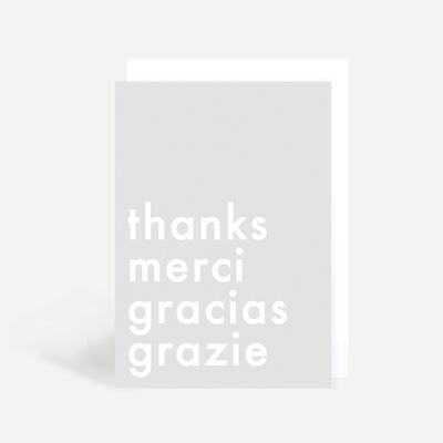 Thanks, Merci, Gracias, Grazie Greetings Card