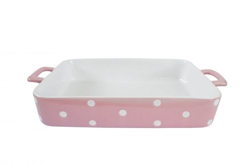 Pastel pink large family dish with dots Isabelle Rose
