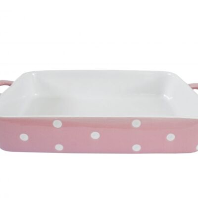 Pastel pink large family dish with dots Isabelle Rose