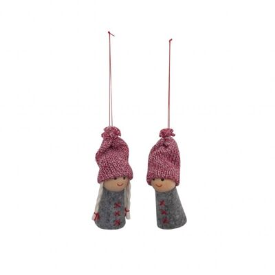 Girl & boy set Red + grey 7 cm Isabelle Rose