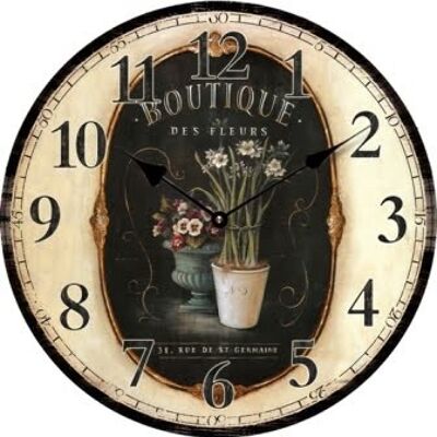 Horloge en bois Boquet 29 cm