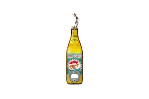 Bottle opener beer in yellow colour 20 cm
