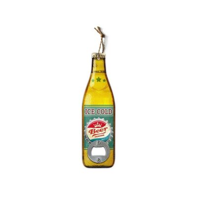 Bottle opener beer in yellow colour 20 cm