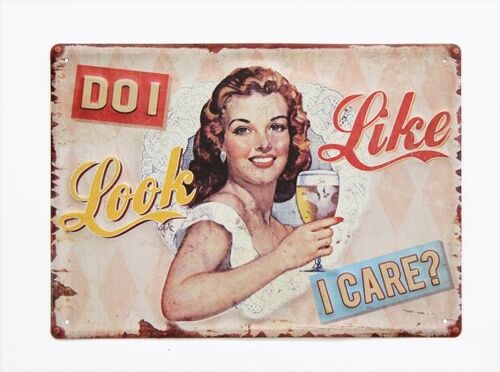 Metal sign I care 30x40 cm